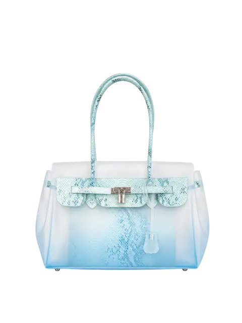 Комплект сумок Jelly 35 Snakeskin с градиентом — прозрачный jelly bag со второй сумкой внутри GELÉE, цвет небесный