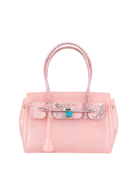Комплект сумок Jelly 35 Snakeskin — прозрачный jelly bag со второй сумкой внутри GELÉE, цвет нежно-розовый